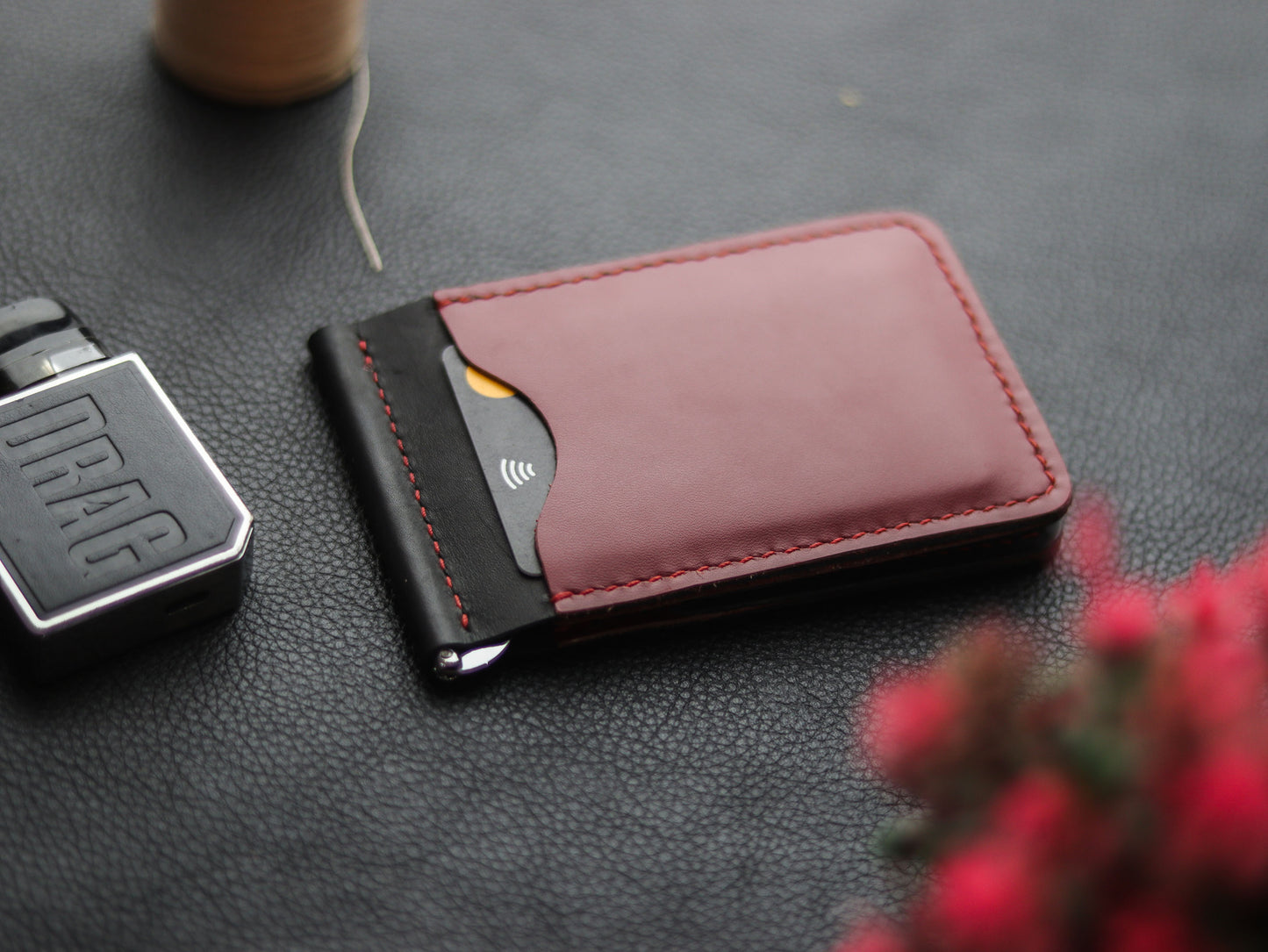 MONEY CLIP LEATHER WALLET - grip
