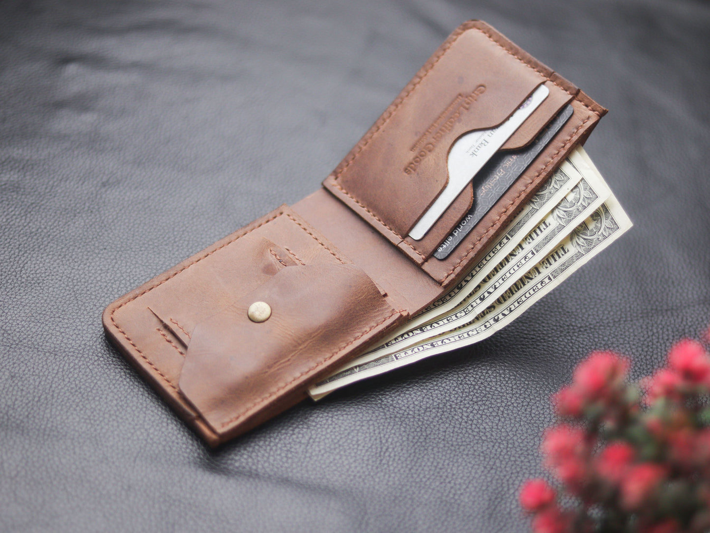 "FORMAL" BI-FOLD WALLET COFFEE BROWN - grip