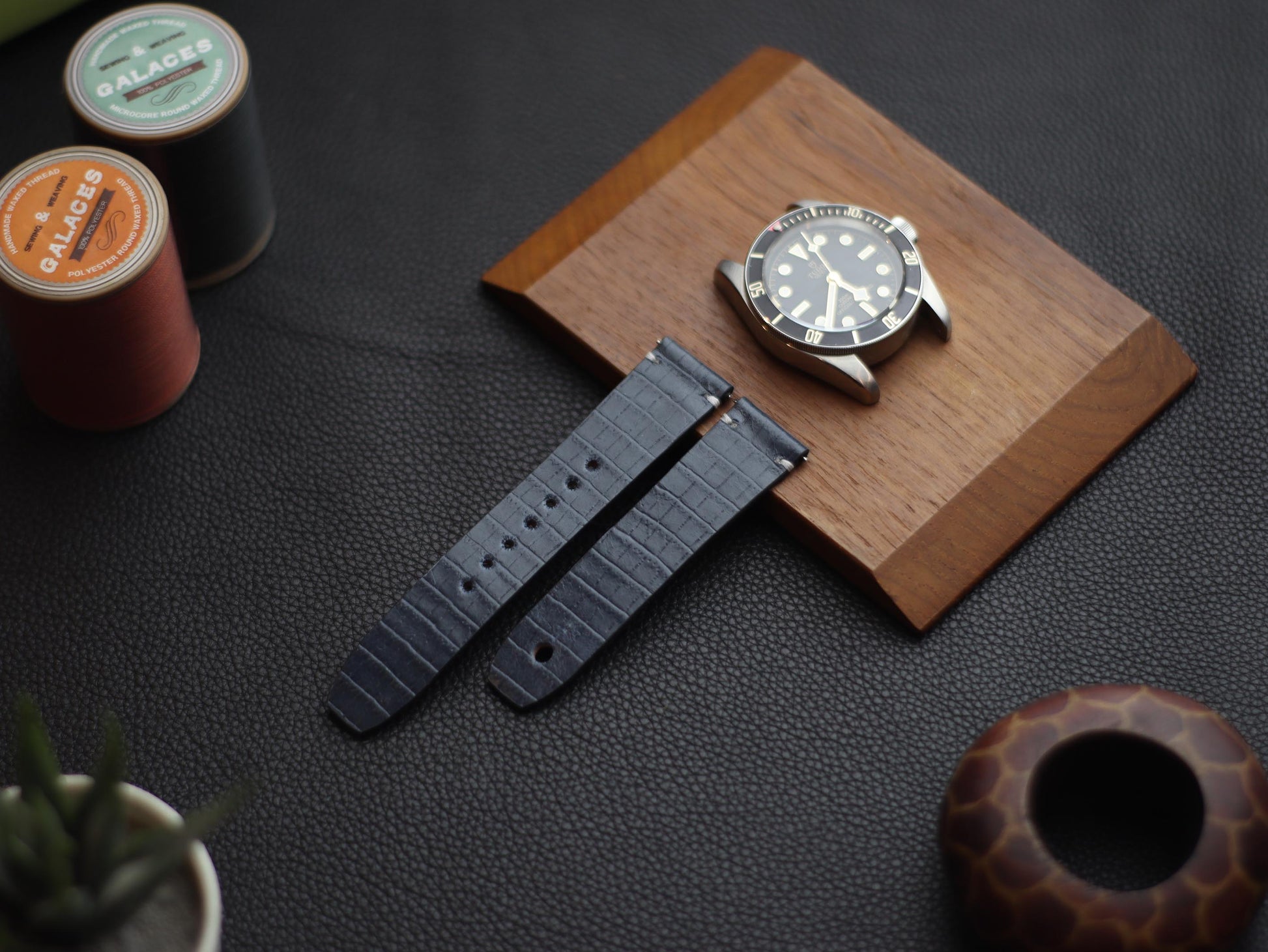 IMPERIAL BLUE  (BEACH) - MINIMAL STITCHED WATCH STRAPS grip