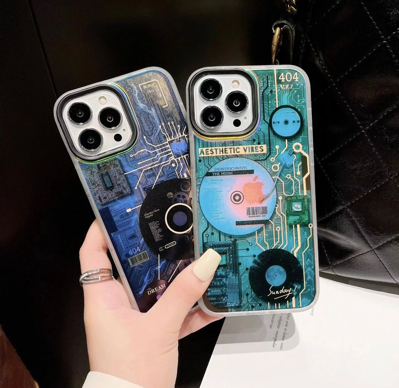 CIRCUIT LASER MATTE TEXTURE PHONE CASE MUSIC CD COLOR SHIFTING - GRIP - grip