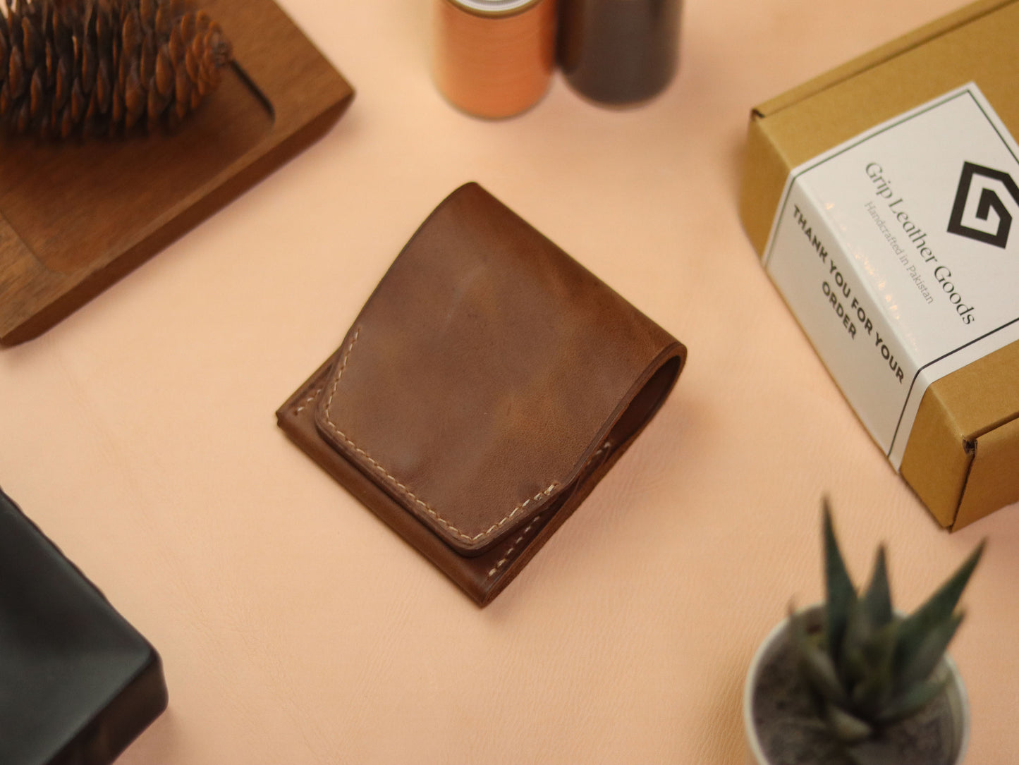 CARVES MINI SMART WALLET COFFEE BROWN