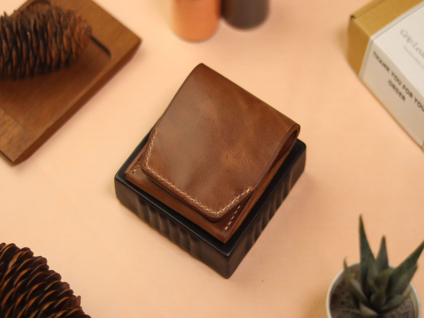 CARVES MINI SMART WALLET COFFEE BROWN