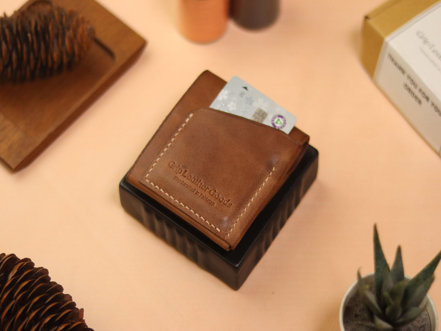 CARVES MINI SMART WALLET COFFEE BROWN