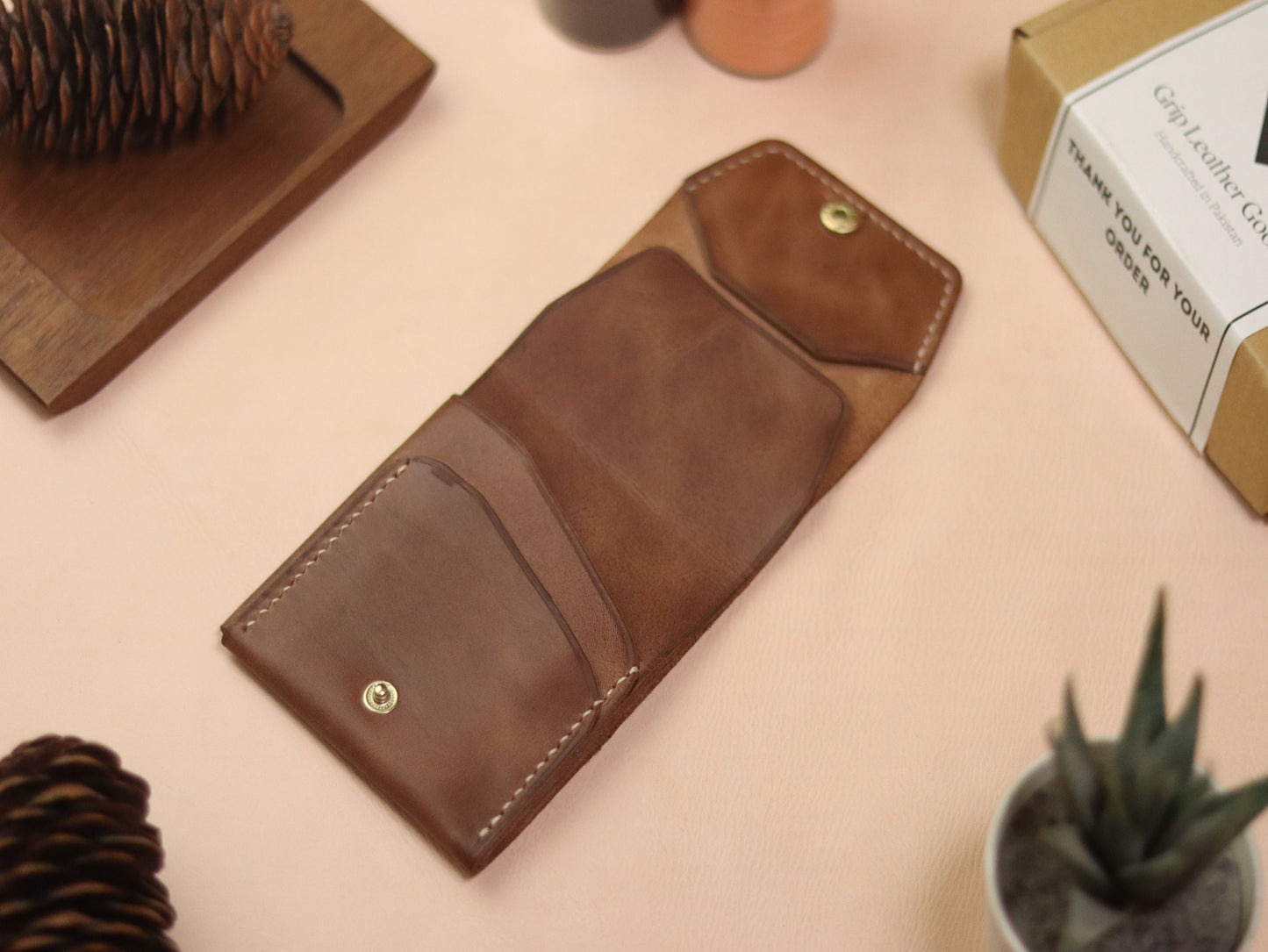 CARVES MINI SMART WALLET COFFEE BROWN