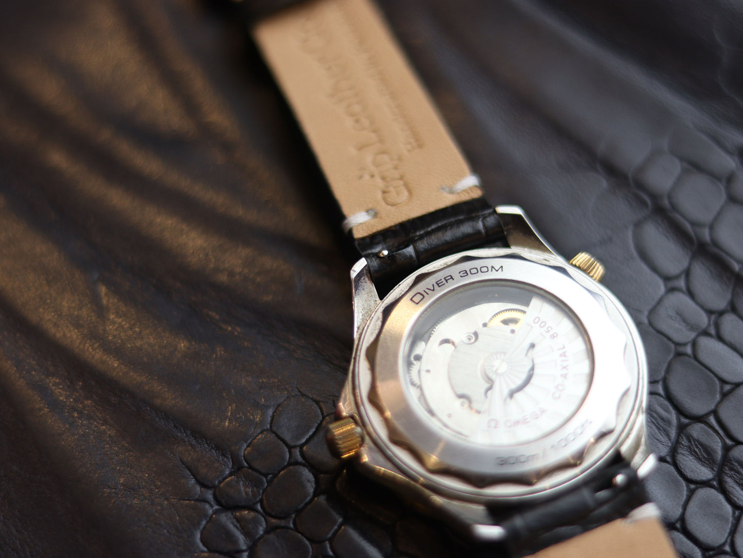 LEATHER STRAPS MATTE BLACK  ( SUNSET ORANGE) MINIMAL STITCHED GRIP LEATHER GOODS