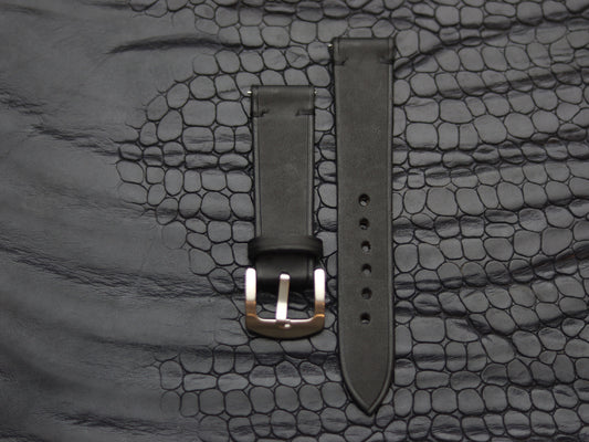 LEATHER STRAPS MATTE  BLACK (BLACK) MINIMAL STITCHED GRIP LEATHER GOODS