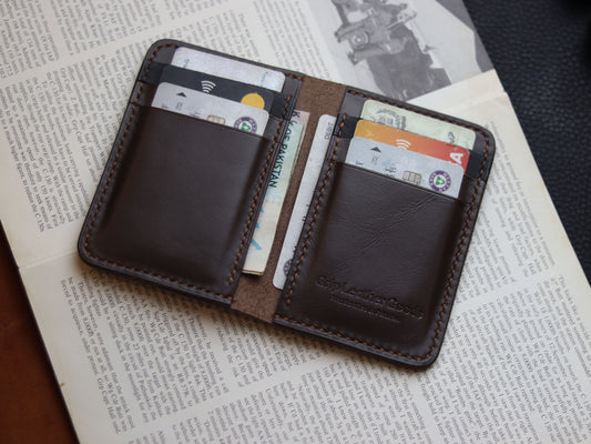 HUDSON SLIM BI-FOLD WALLET RUSTIC BROWN & MATTE BLACK GRIP LEATHER GOODS