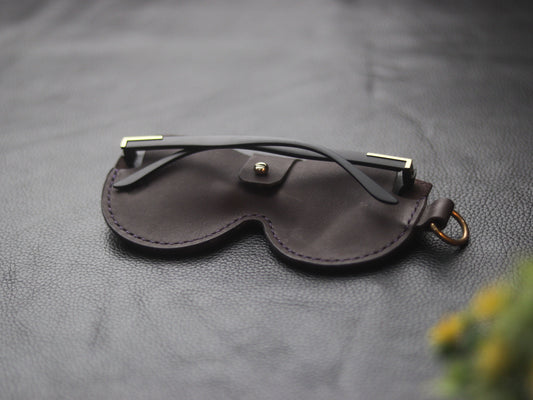 MINIMAL SUNGLASSES CASE  DEEP PURPLE 01 GRIP LEATHER GOODS