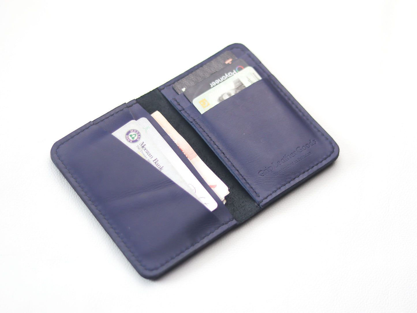 BI-FOLD SNAP WALLET OXFORD BLUE AND BLACK