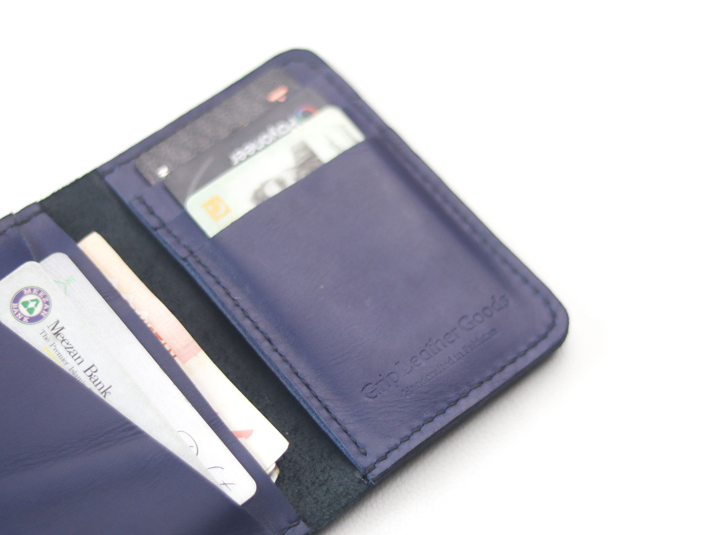 BI-FOLD SNAP WALLET OXFORD BLUE AND BLACK