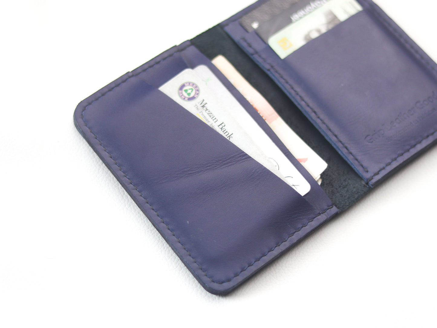 BI-FOLD SNAP WALLET OXFORD BLUE AND BLACK