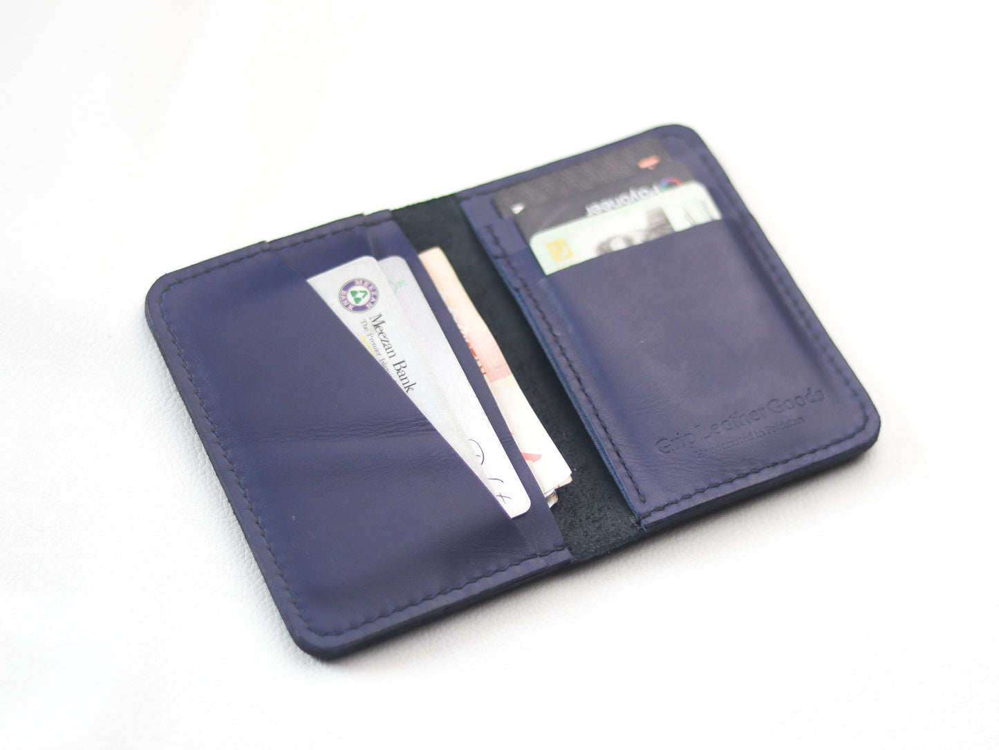 BI-FOLD SNAP WALLET OXFORD BLUE AND BLACK