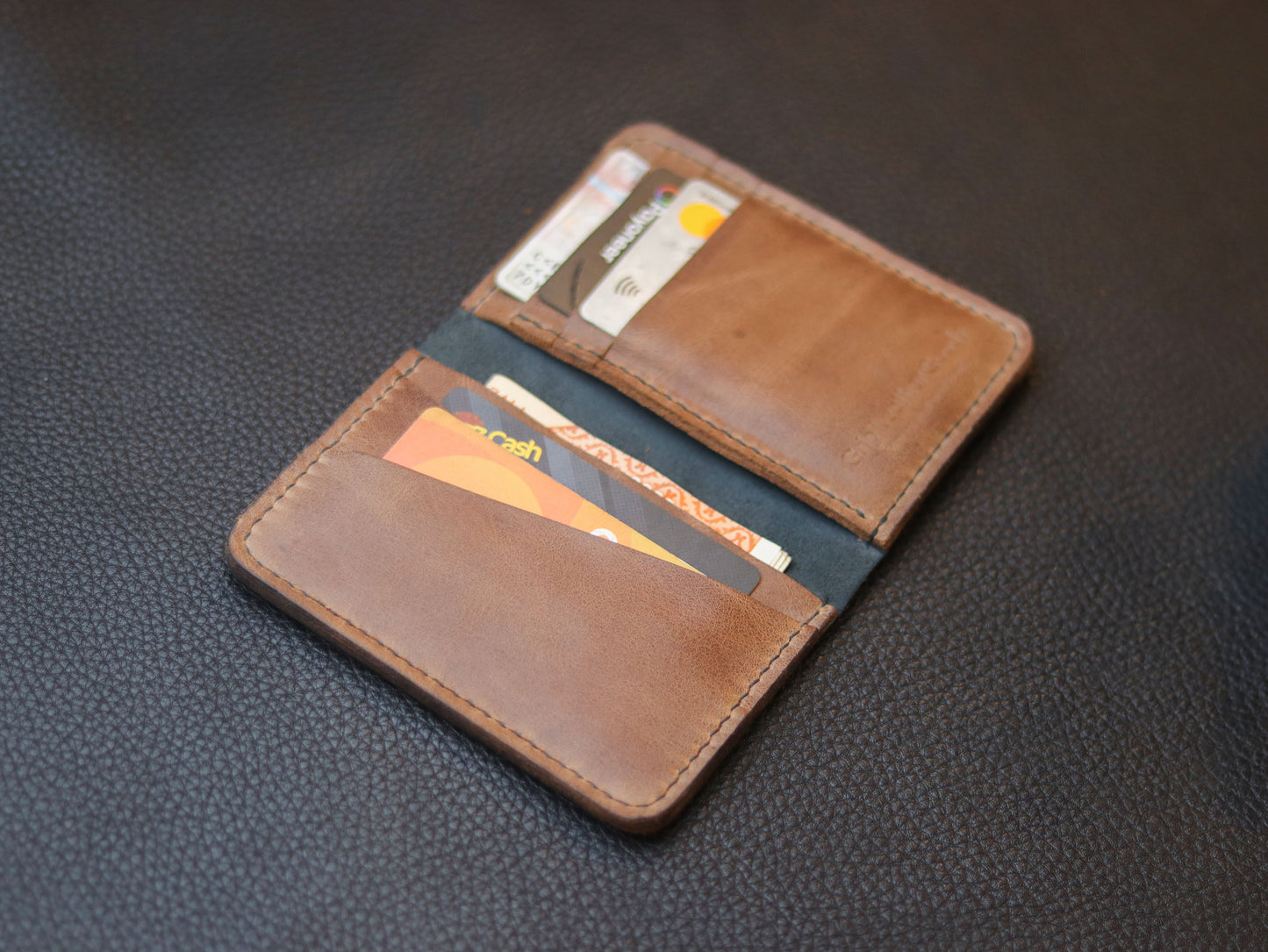 BI-FOLD SNAP WALLET BROWN AND BLACK