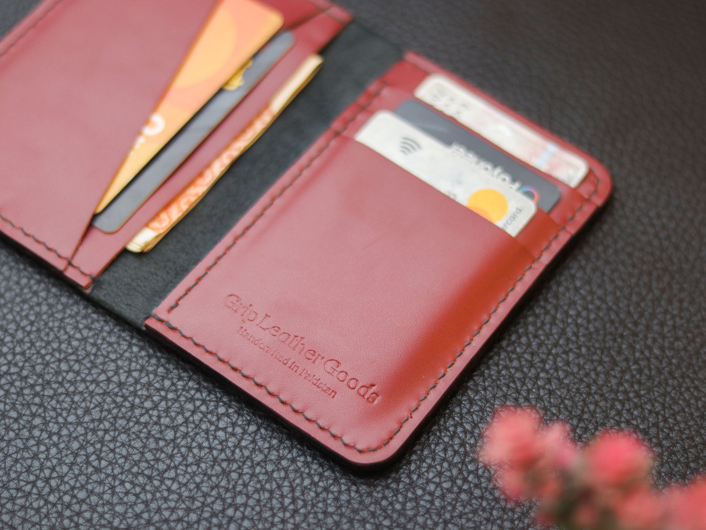 BI-FOLD SNAP WALLET CRIMSON RED AND BLACK