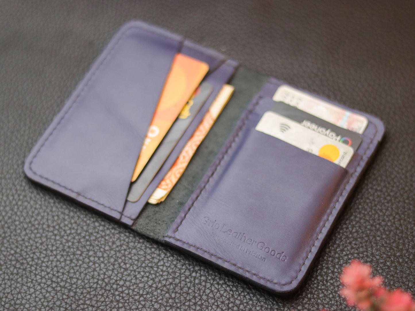 BI-FOLD SNAP WALLET OXFORD BLUE AND BLACK