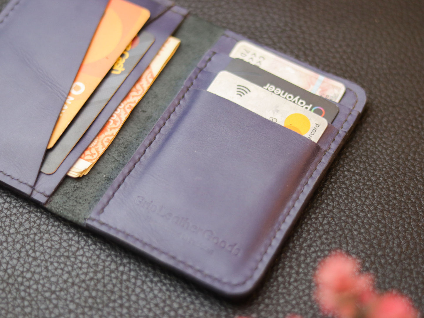 BI-FOLD SNAP WALLET OXFORD BLUE AND BLACK