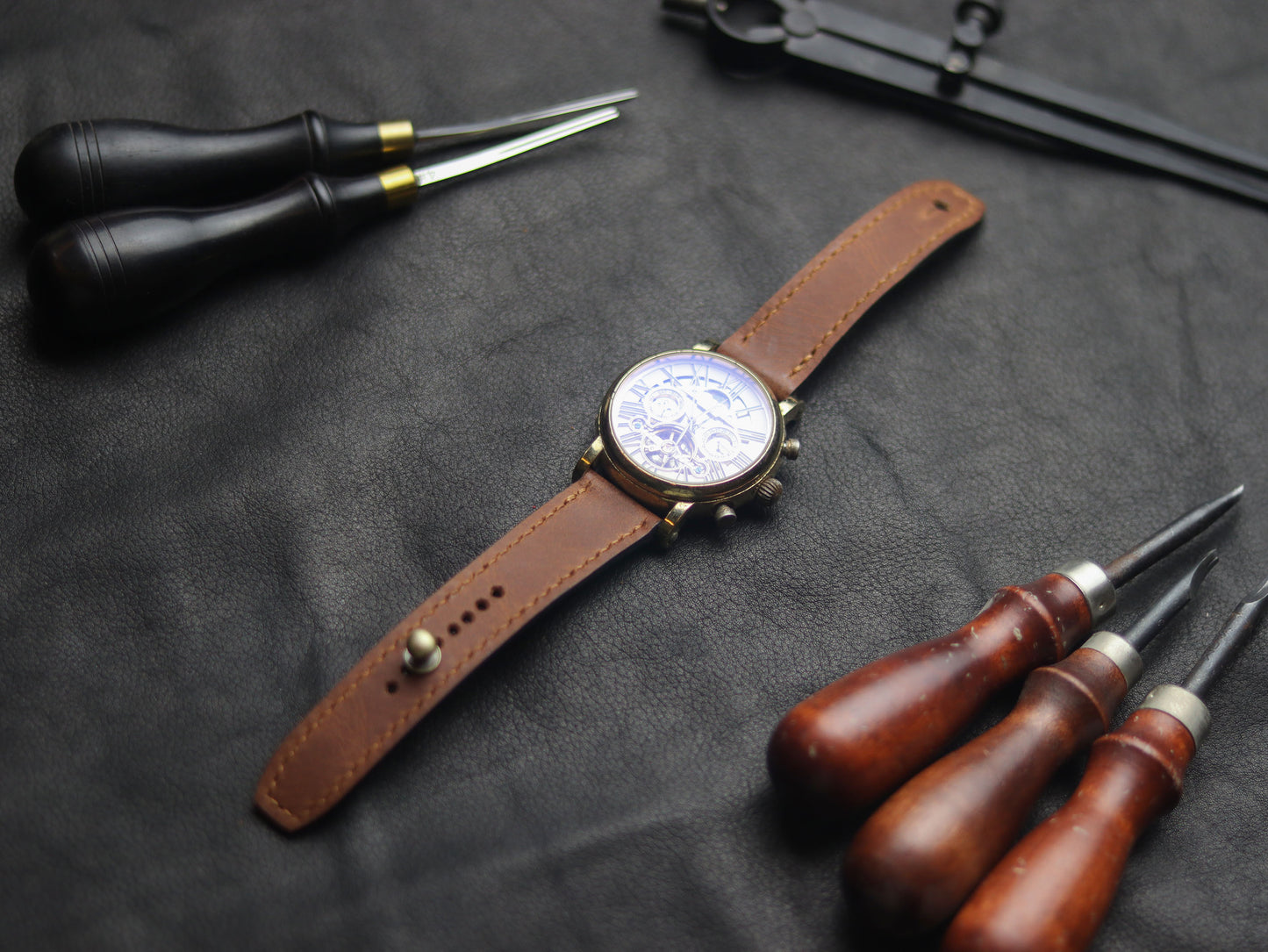 TAWNNY BROWN (BROWN) - FULL STITCHED WATCH STRAPS