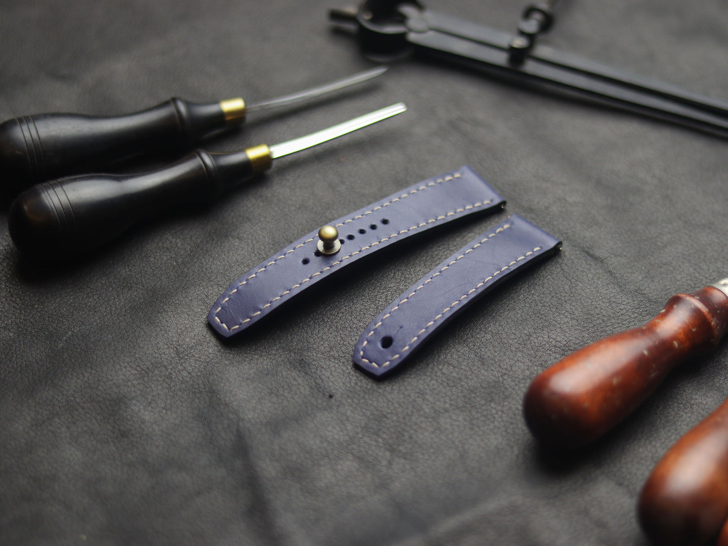 CLASSIC BLUE (BEACH) - FULL STITCHED WATCH STRAPS
