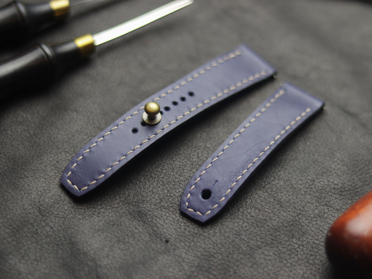 CLASSIC BLUE (BEACH) - FULL STITCHED WATCH STRAPS