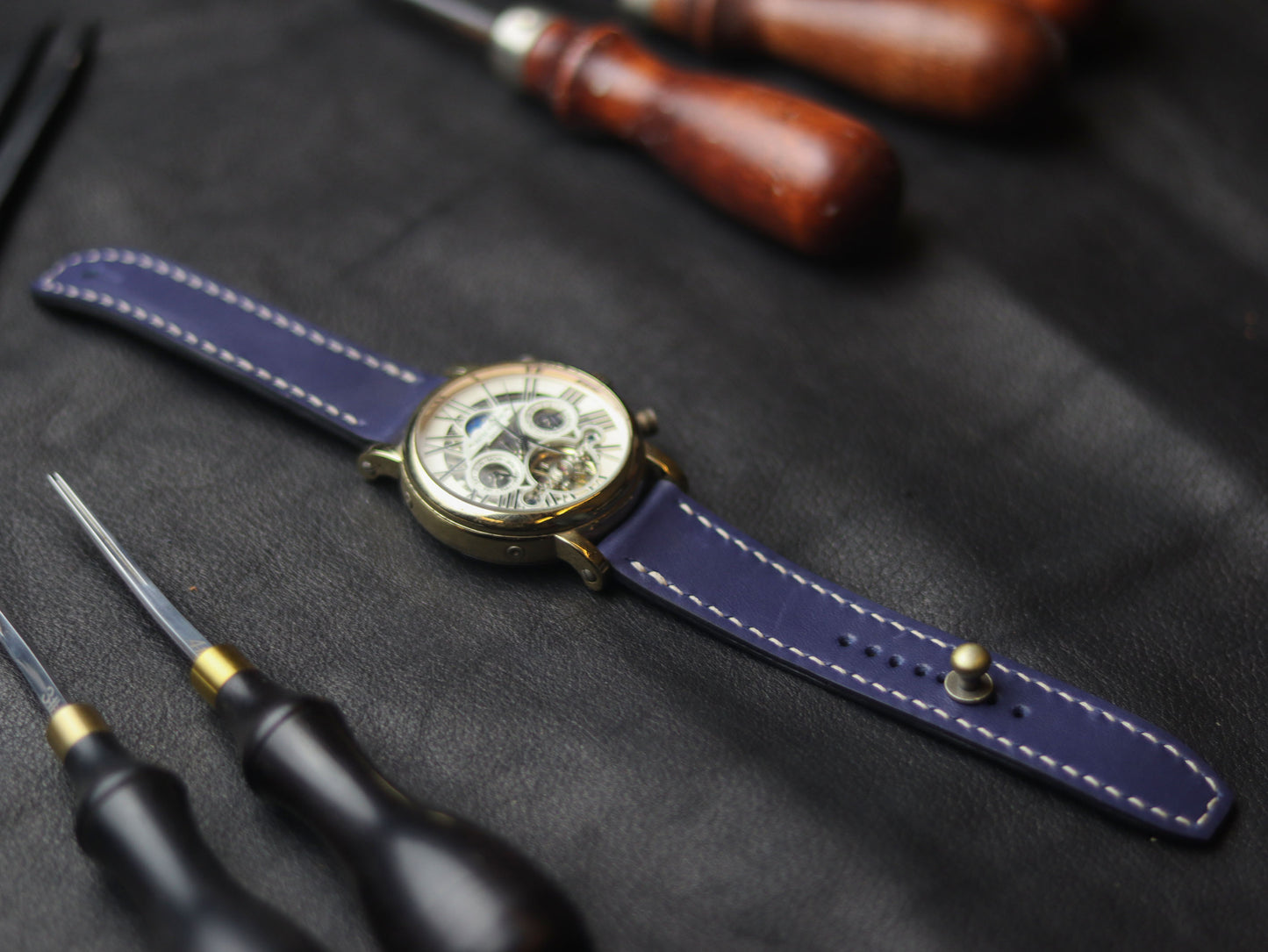 CLASSIC BLUE (BEACH) - FULL STITCHED WATCH STRAPS