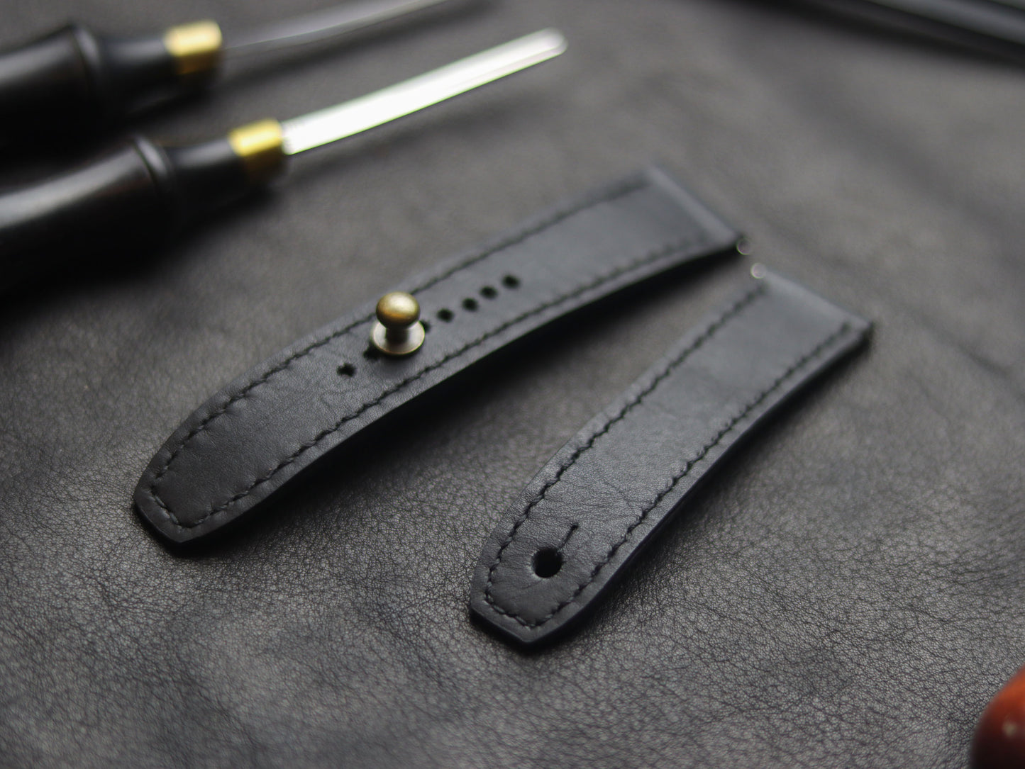 PANTOM BLACK  (BLACK) - FULL STITCHED WATCH STRAPS