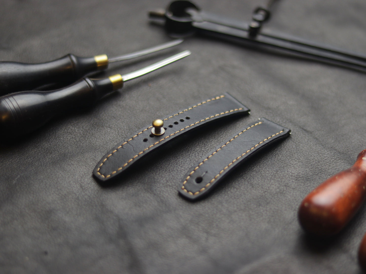 PANTOM BLACK  (ORANGE) - FULL STITCHED WATCH STRAPS