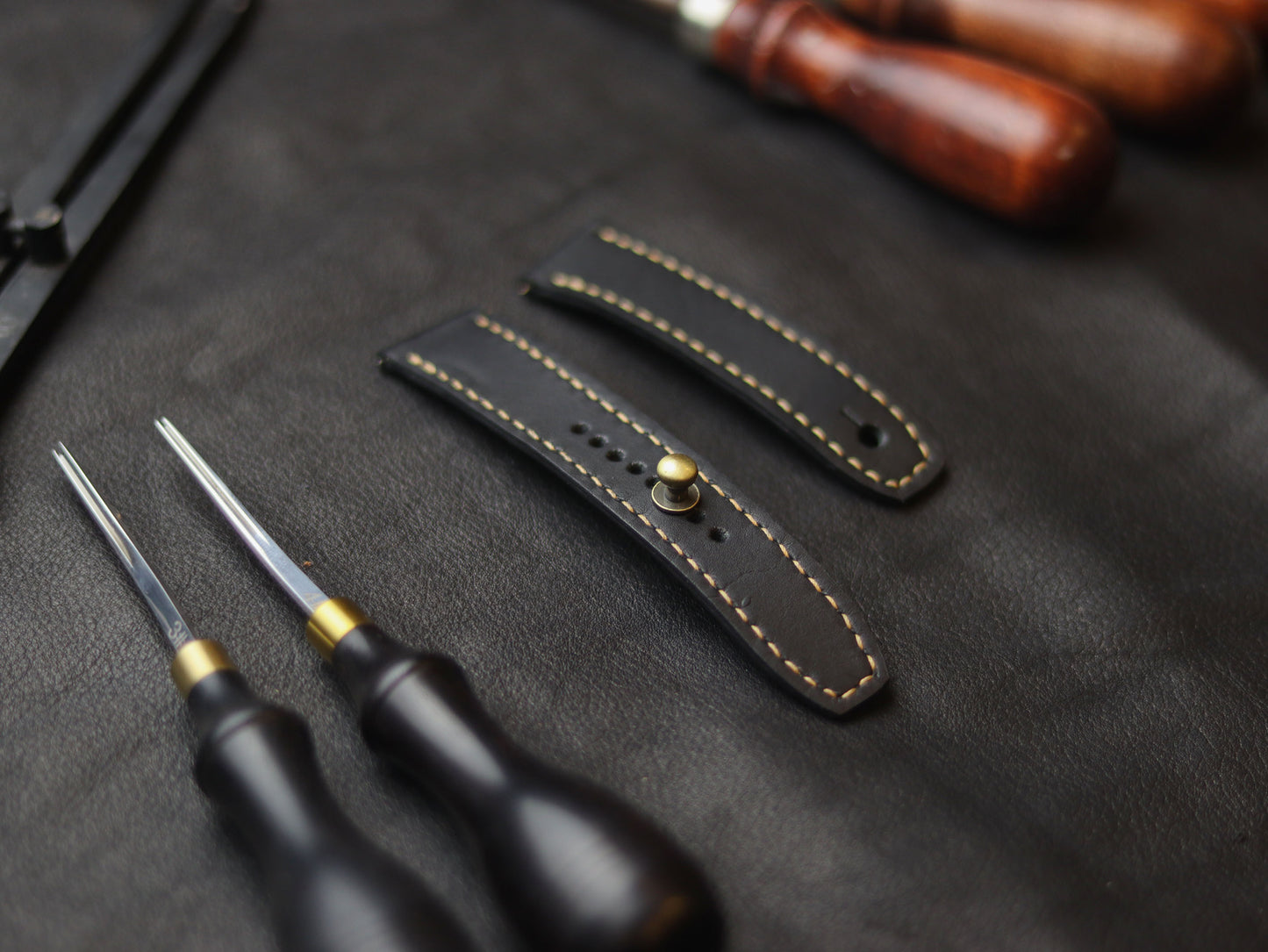 PANTOM BLACK  (ORANGE) - FULL STITCHED WATCH STRAPS