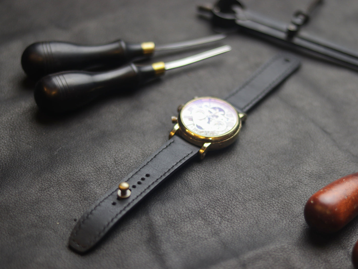 PANTOM BLACK  (BLACK) - FULL STITCHED WATCH STRAPS