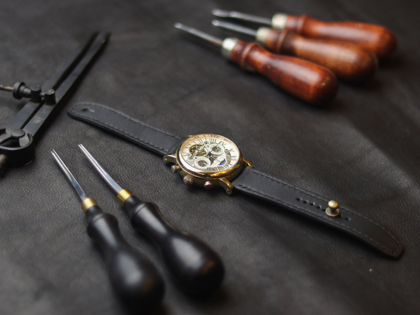 PANTOM BLACK  (BLACK) - FULL STITCHED WATCH STRAPS
