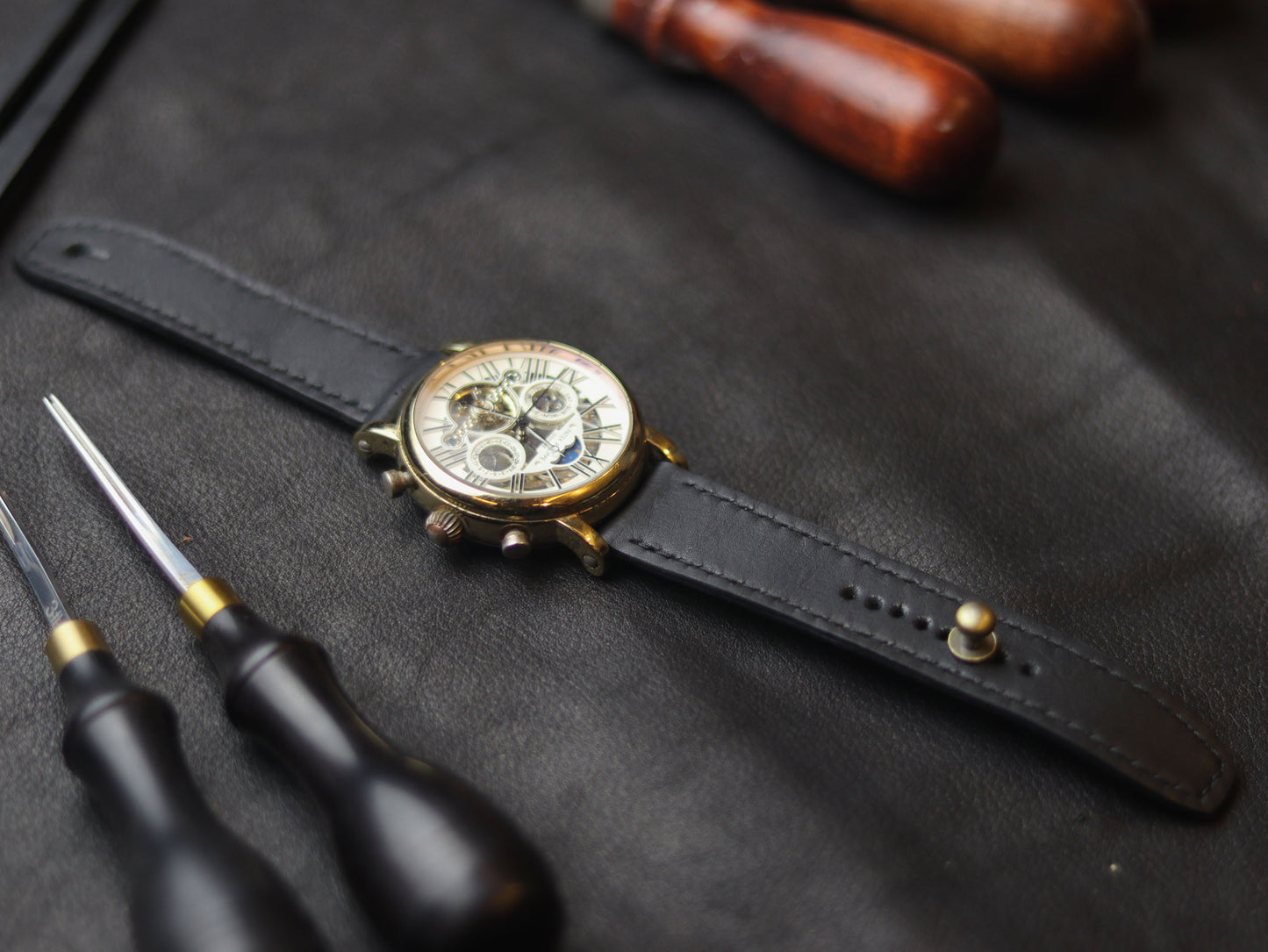 PANTOM BLACK  (BLACK) - FULL STITCHED WATCH STRAPS