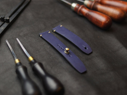 CLASSIC BLUE (BEACH) - MINIMAL STITCHED WATCH STRAPS