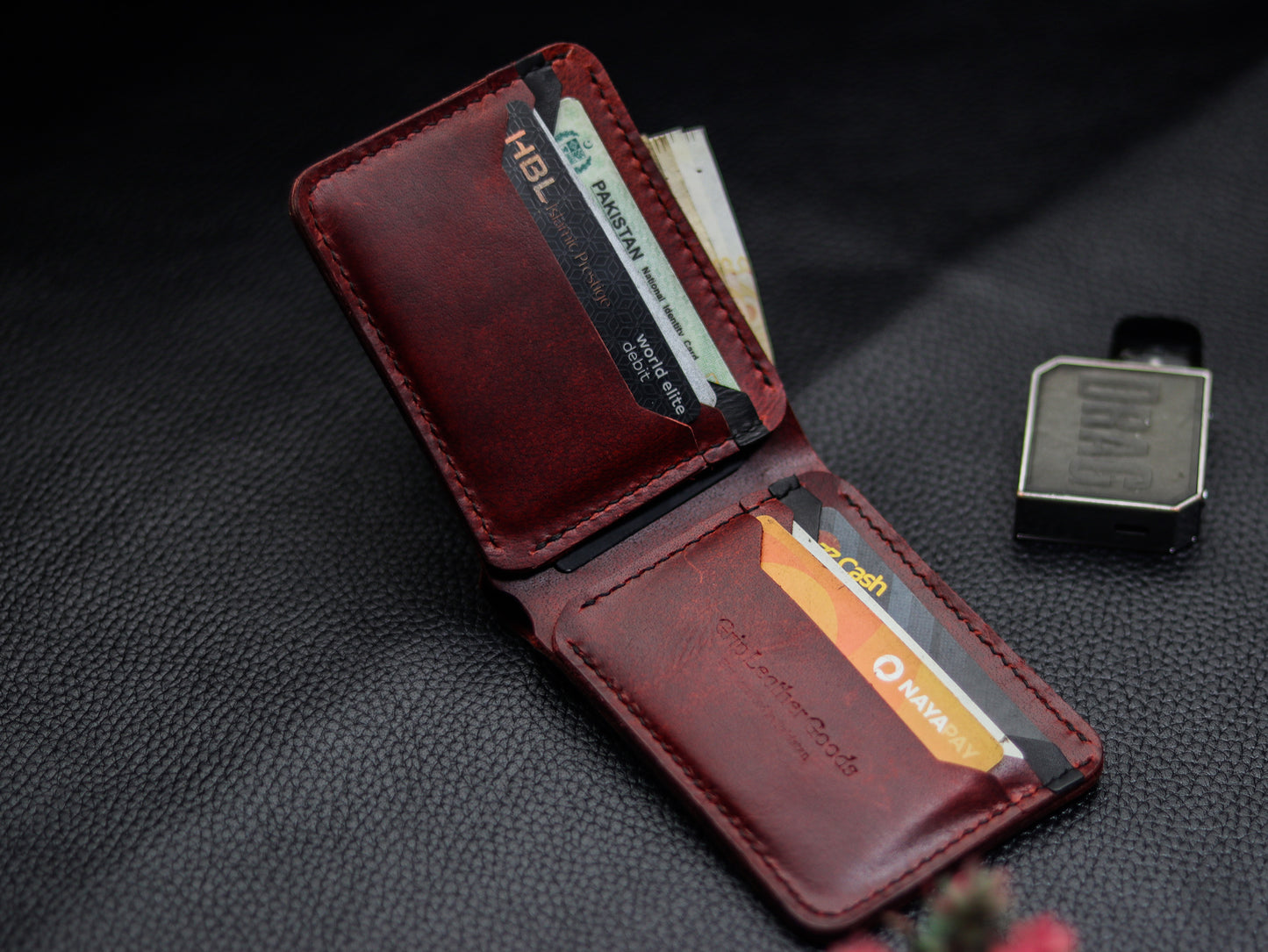 URBAN LEATHER WALLET RED RICH & BLACK