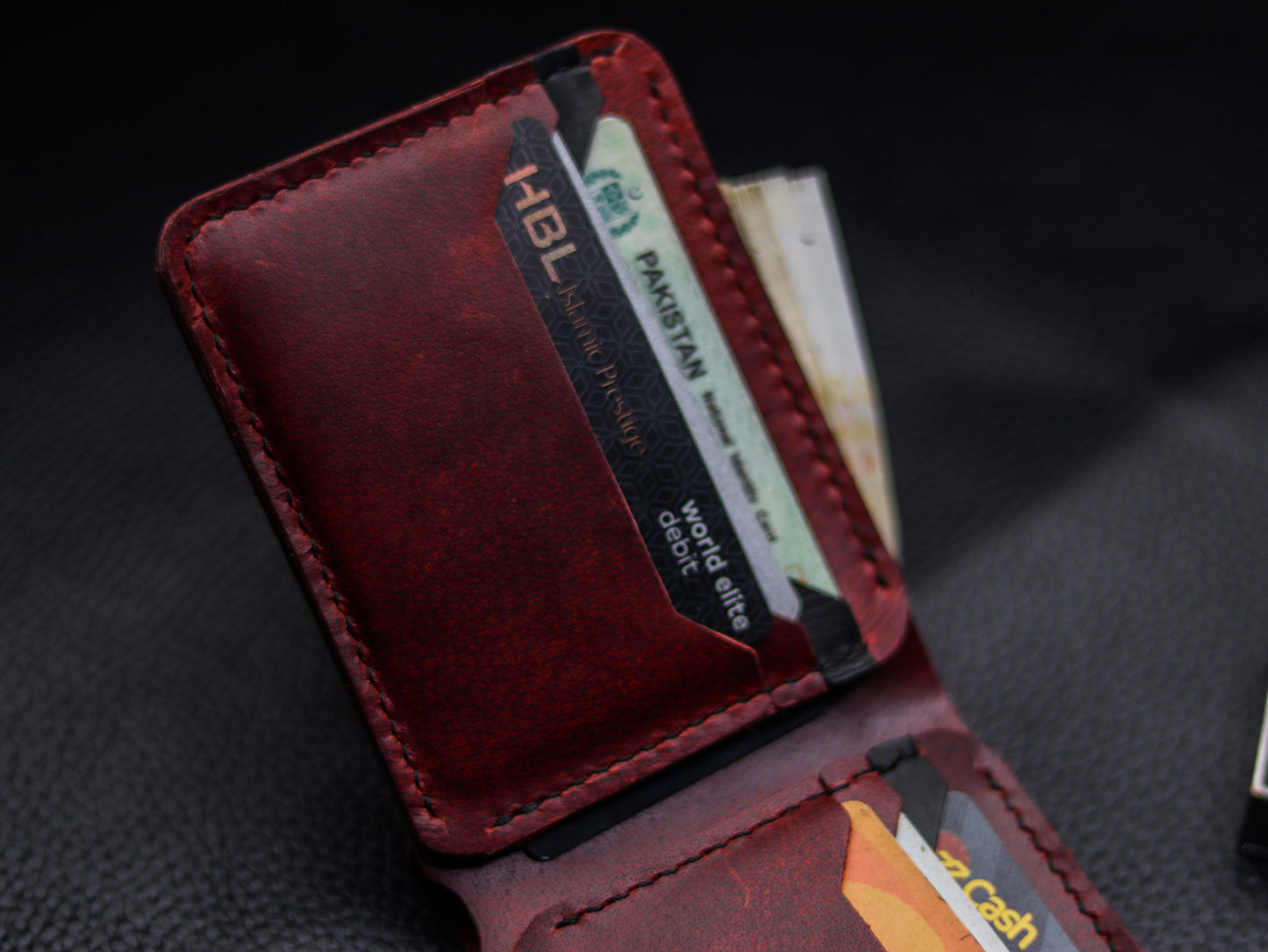 URBAN LEATHER WALLET RED RICH & BLACK