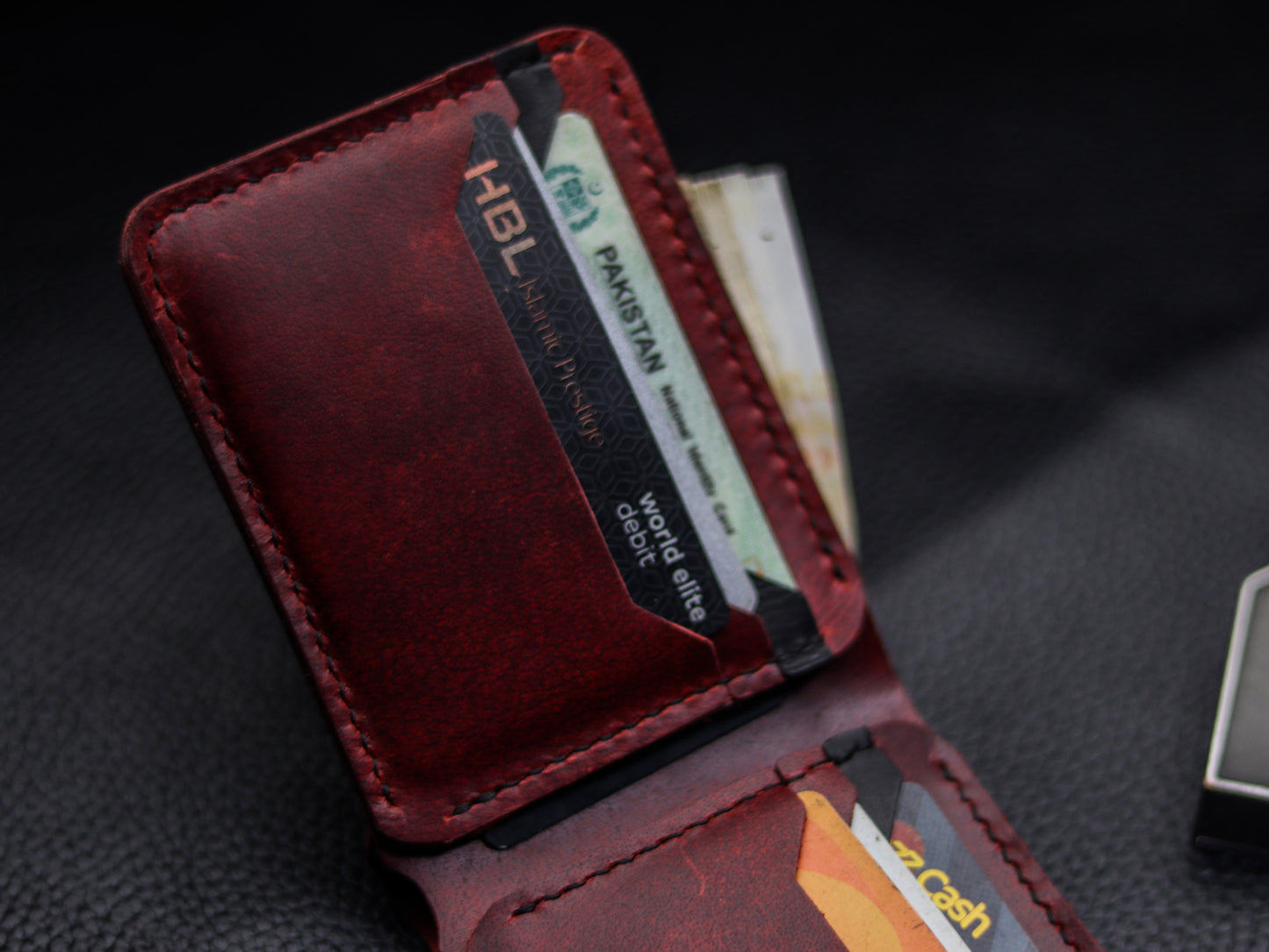 URBAN LEATHER WALLET RED RICH & BLACK