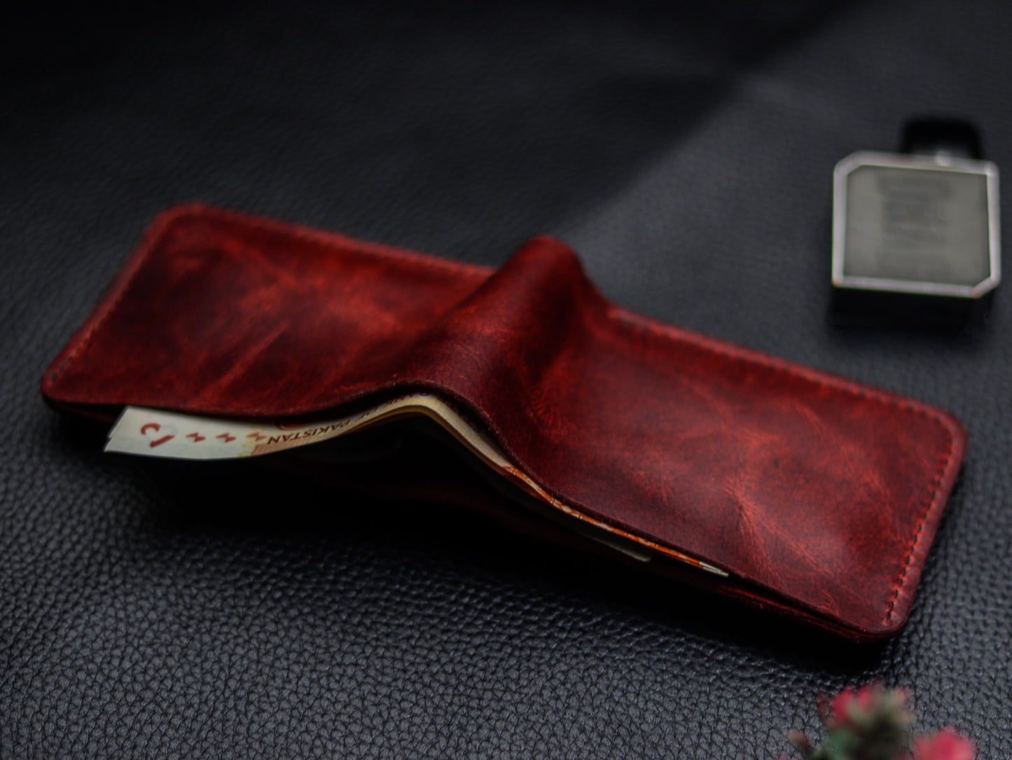 URBAN LEATHER WALLET RED RICH & BLACK