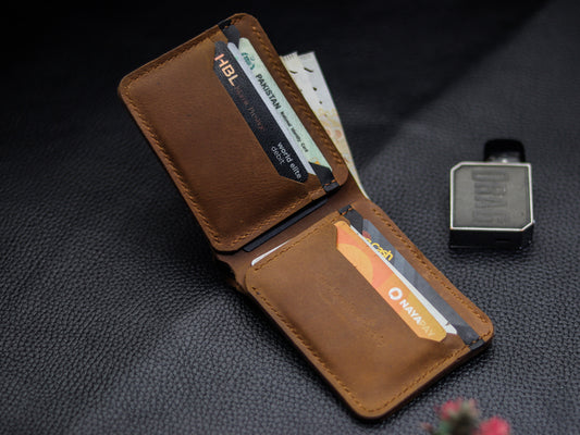 URBAN LEATHER WALLET MUSTARD BROWN & BLACK