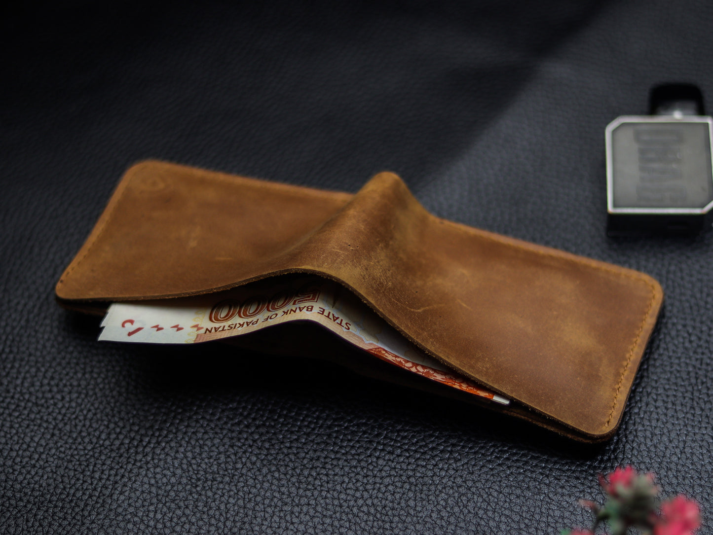 URBAN LEATHER WALLET MUSTARD BROWN & BLACK