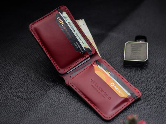 URBAN LEATHER WALLET CRIMSOM RED & BLACK