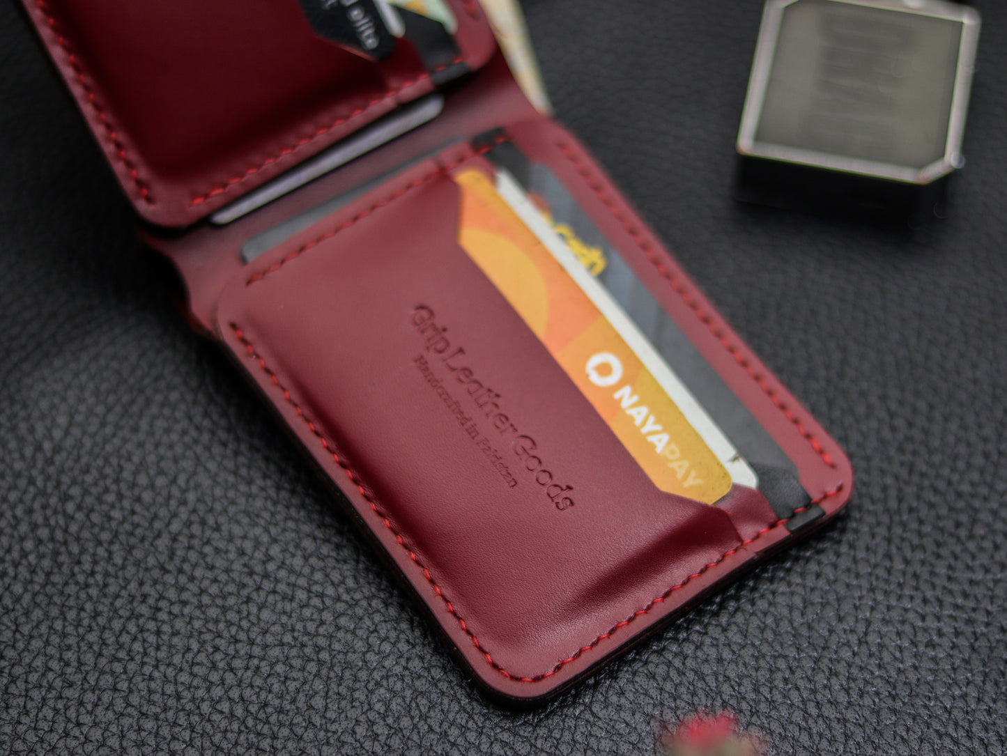 URBAN LEATHER WALLET CRIMSOM RED & BLACK