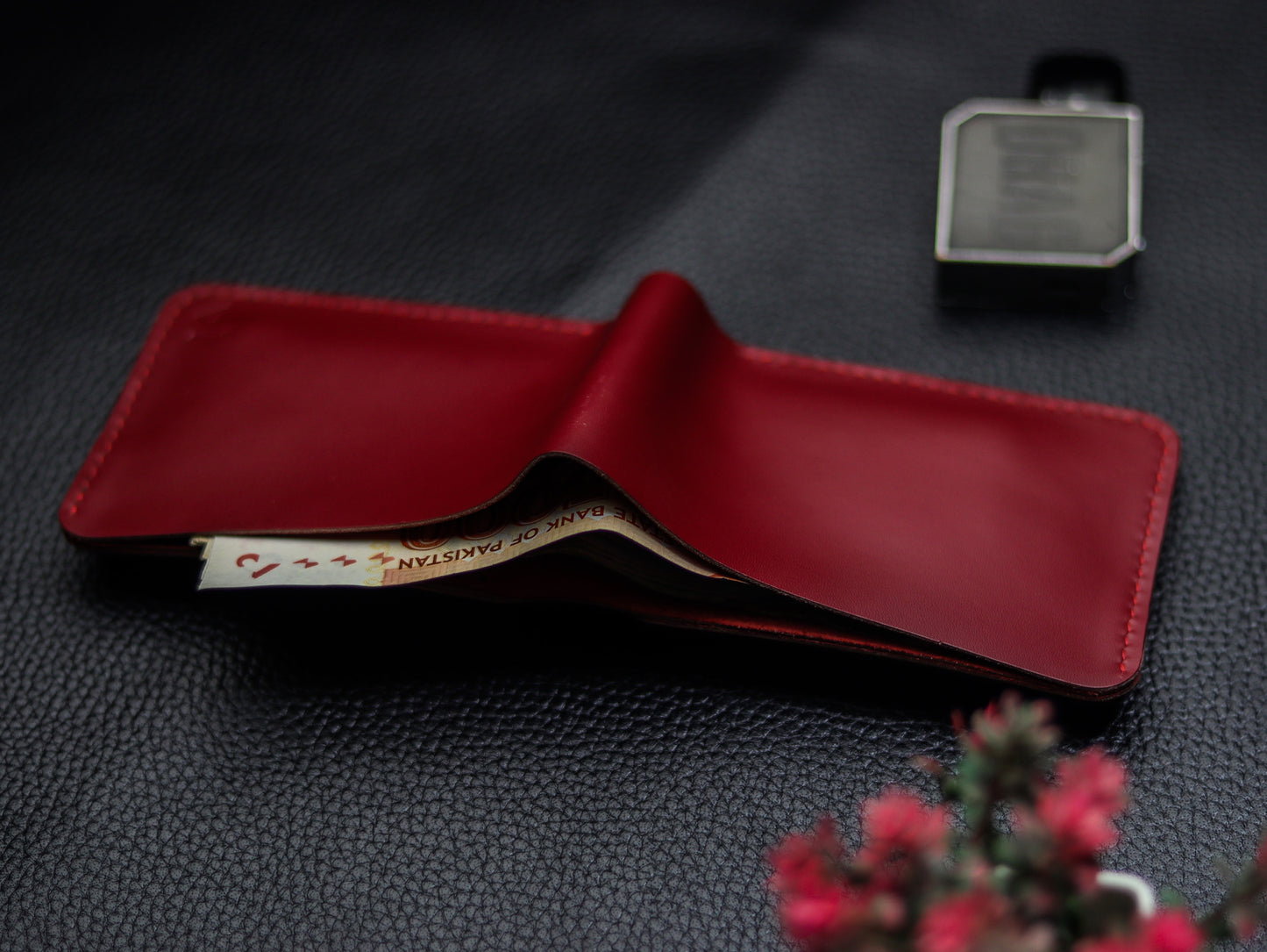 URBAN LEATHER WALLET CRIMSOM RED & BLACK