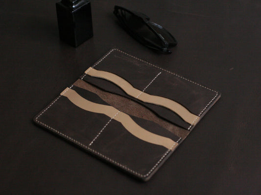 Men's Leather Long Wallet  Cedar Brown GRIP LEATHER GOODS