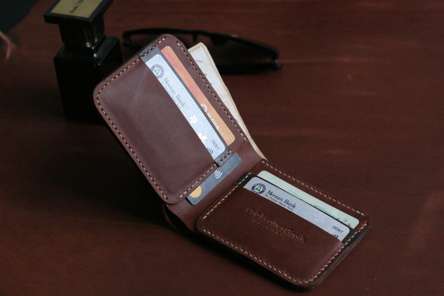 GROOM 2.0 LEATHER WALLET TAWNY  BROWN grip