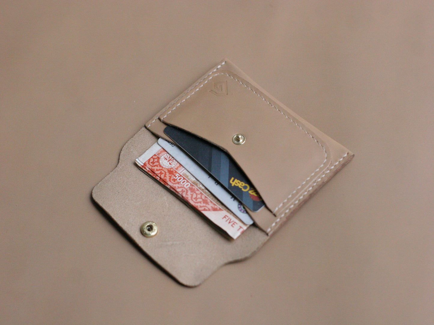 Men's Leather Wallet  Chiffon White