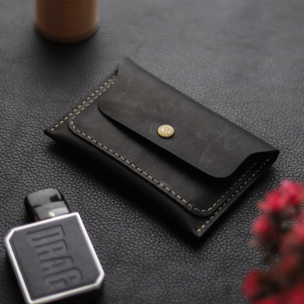 FLIP LEATHER WALLET CHARCOLE BLACK - grip